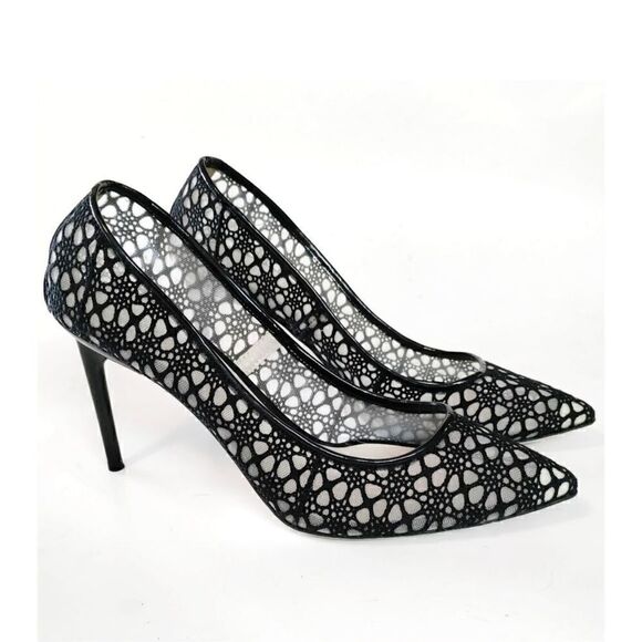 JASON WU SIGRID LACE MESH PUMPS BLACK SIZE 10 - Picture 3 of 7